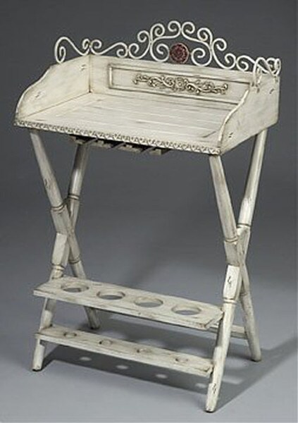 Fine wooden wine rack - White finish - For home use or movie props